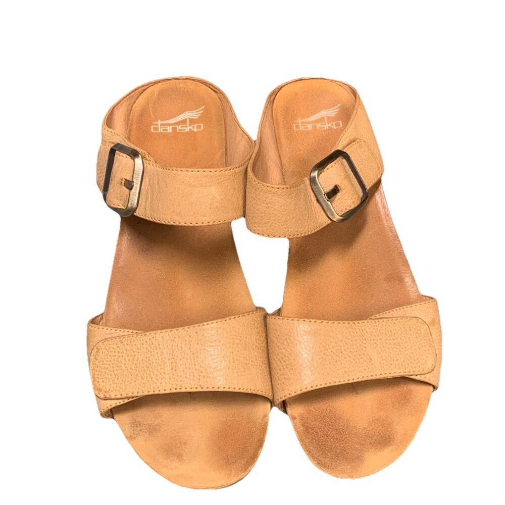 Excellent Dansko Tanya Women's Casual Sandals Tan Milled Burnished 40 (9.5 US) - Picture 3 of 8